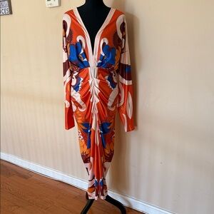 Elegant Multicolor Long Sleeve Dress